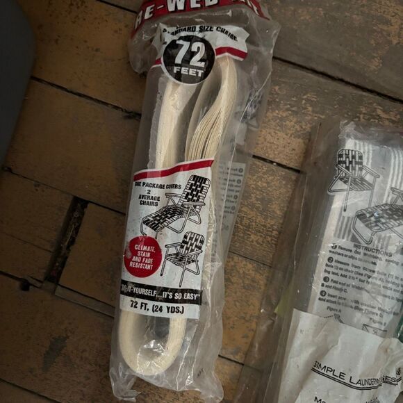 Lot Of Lawn Chair Replacement Webbing With Screws - Picture 2 of 7